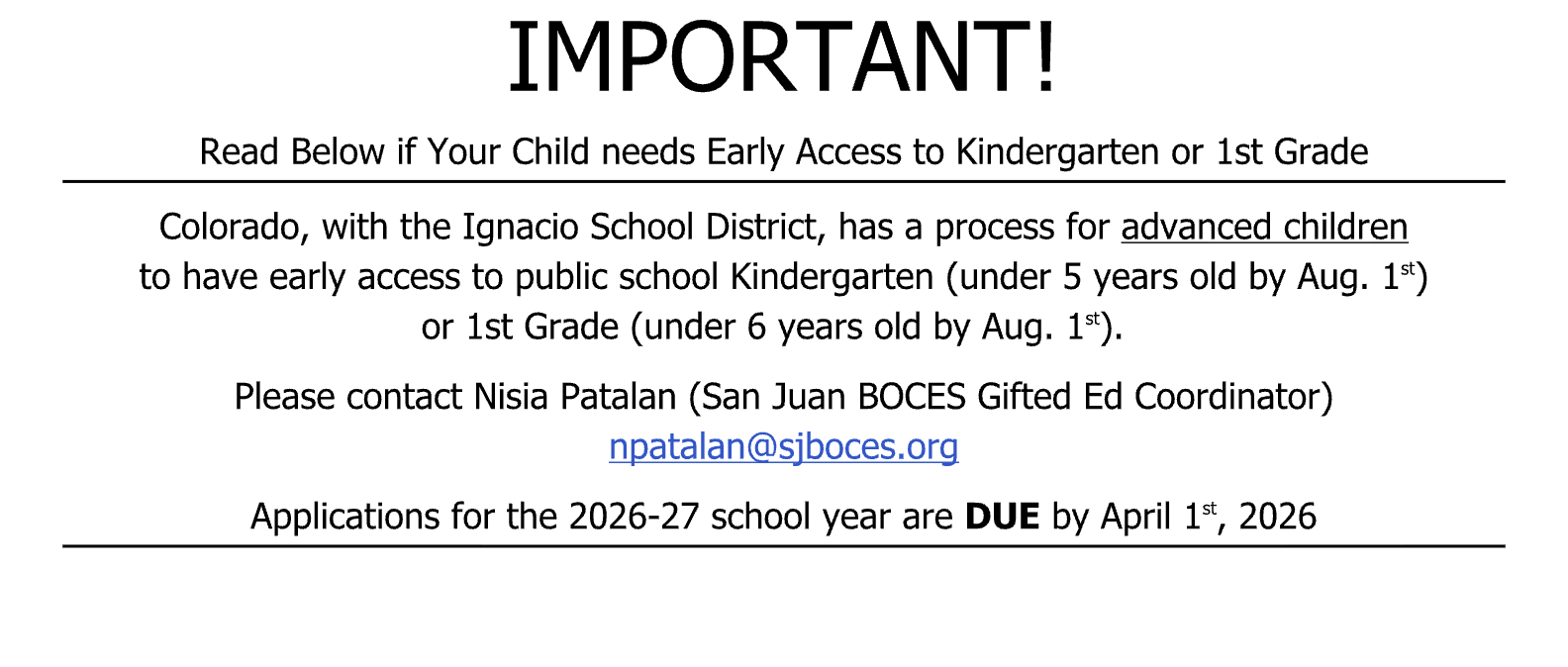 Early Access Applications Open